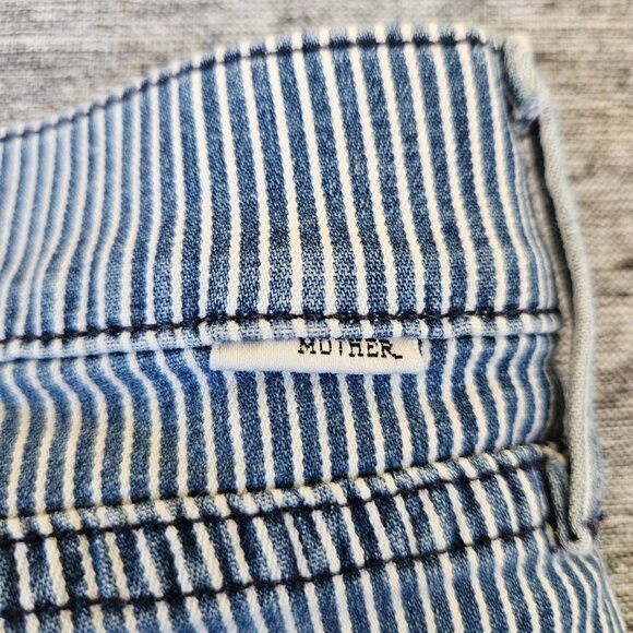 Mother Women's The Vamp Skinny Jean On the Road Destroy Railroad Stripe Size 28 - Picture 3 of 16